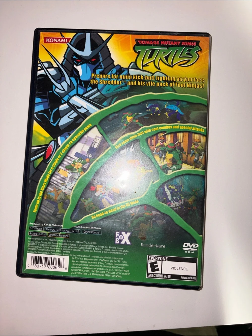 Konami Teenage Mutant Ninja Turtles Series PS2 Multiplayer E NTSC-U/C